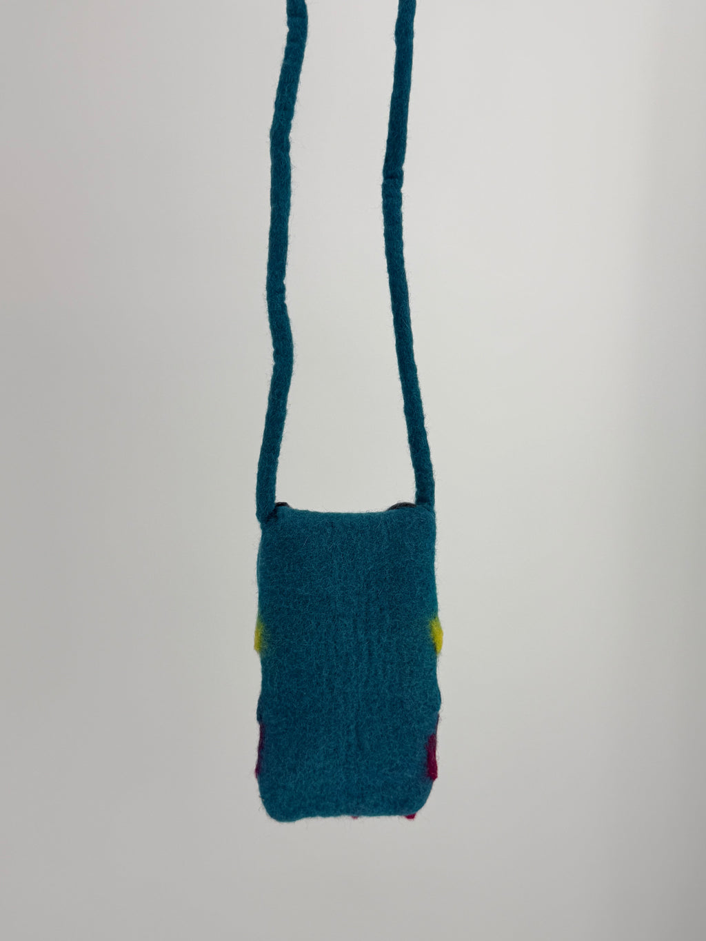 Felt Owl Crossbody Bag - Teal Rainbow