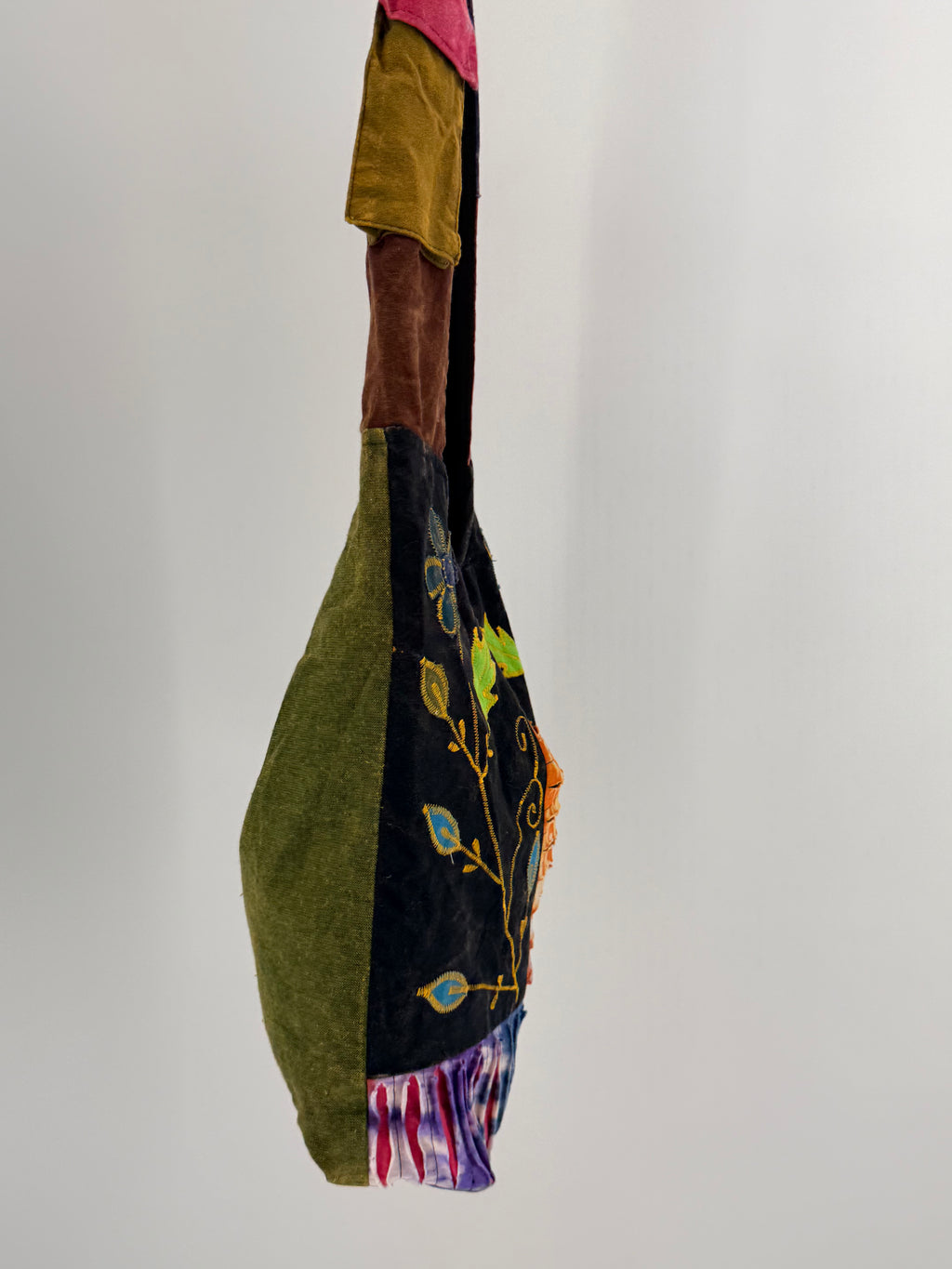 Olive Color-Block Hobo Bag