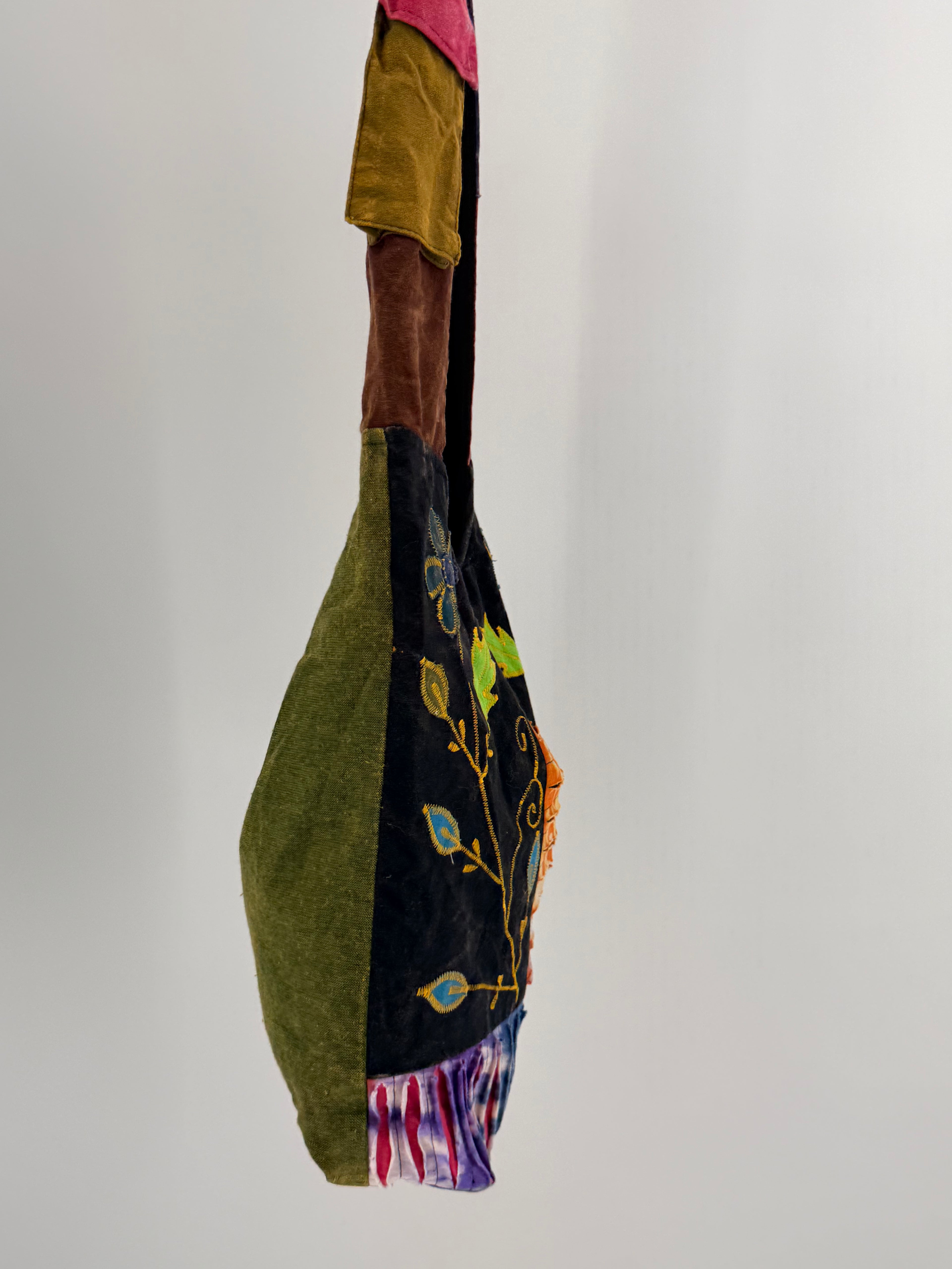 Olive Color-Block Hobo Bag