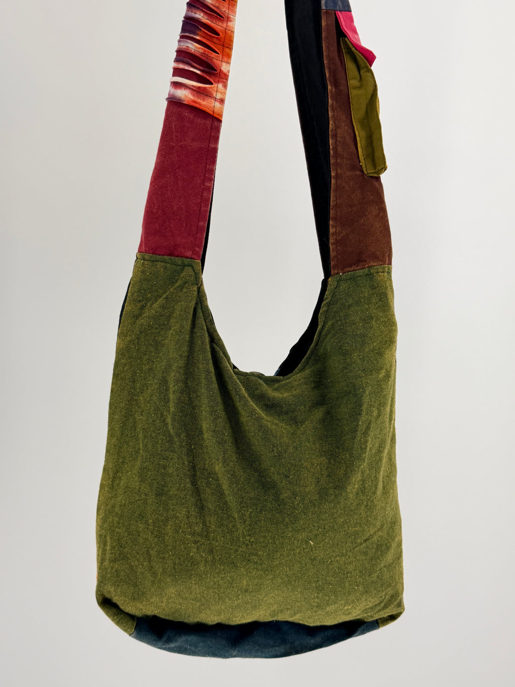 Olive Color-Block Hobo Bag