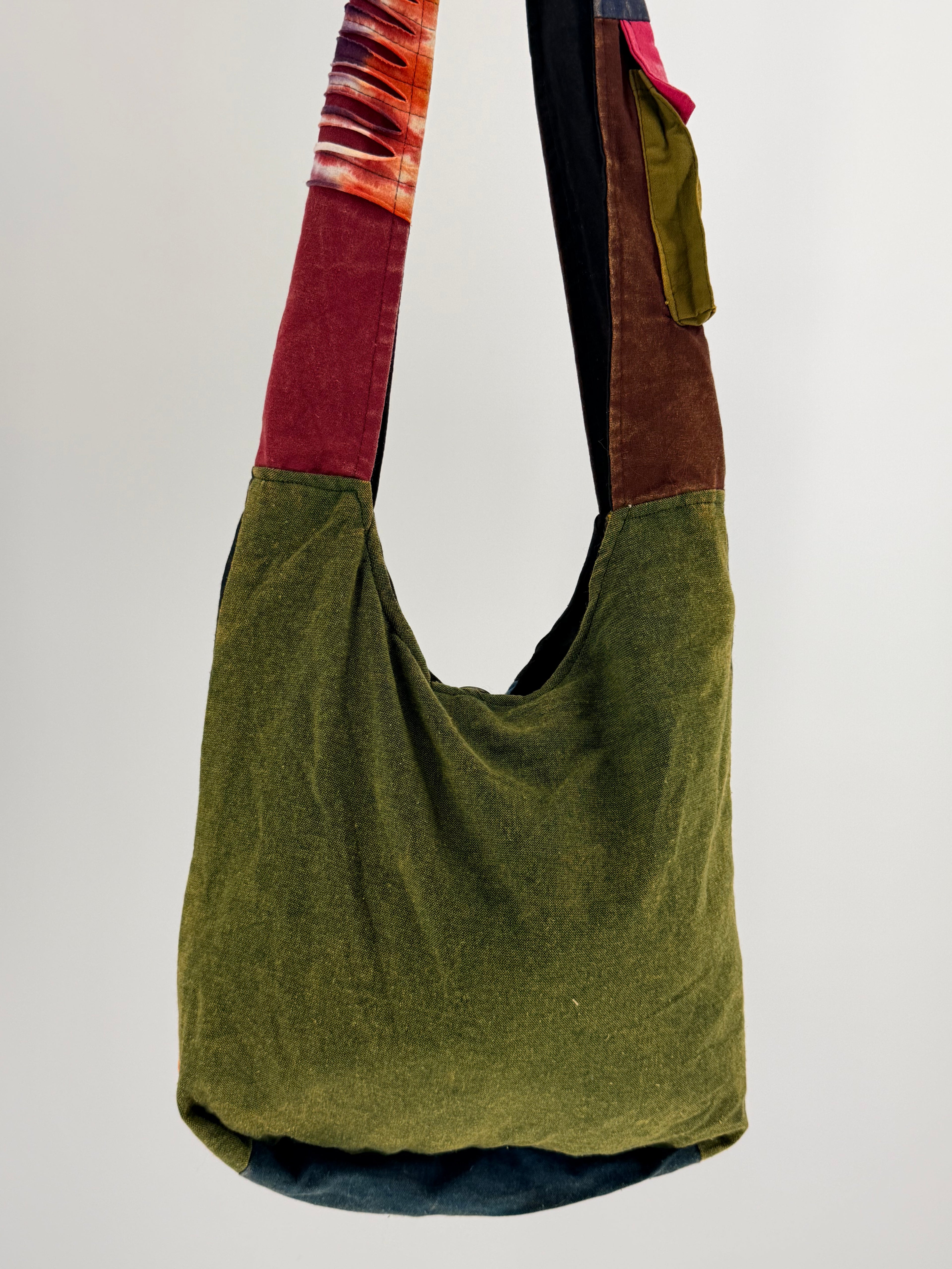 Olive Color-Block Hobo Bag