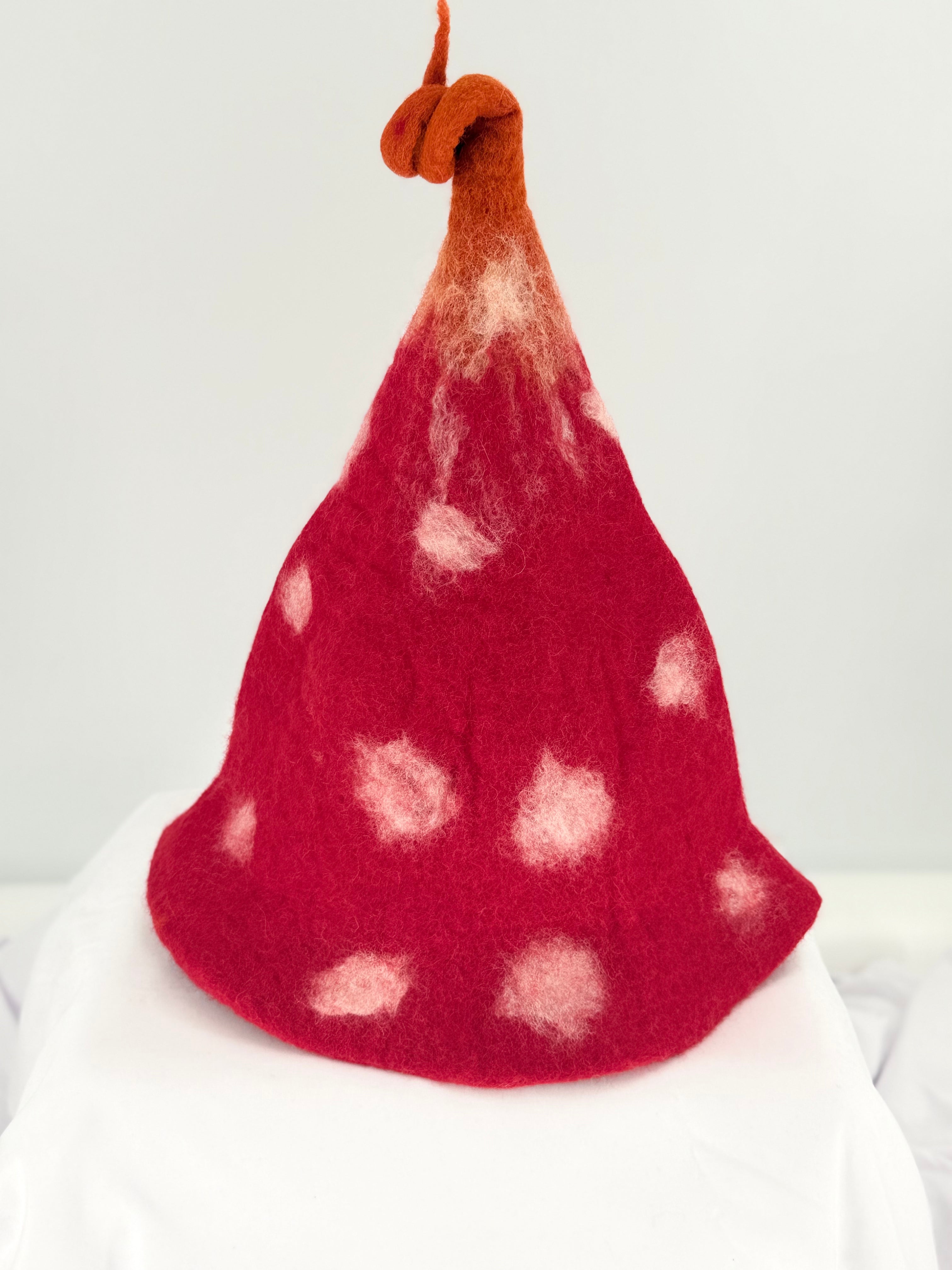 Red Mushroom Felt Hat