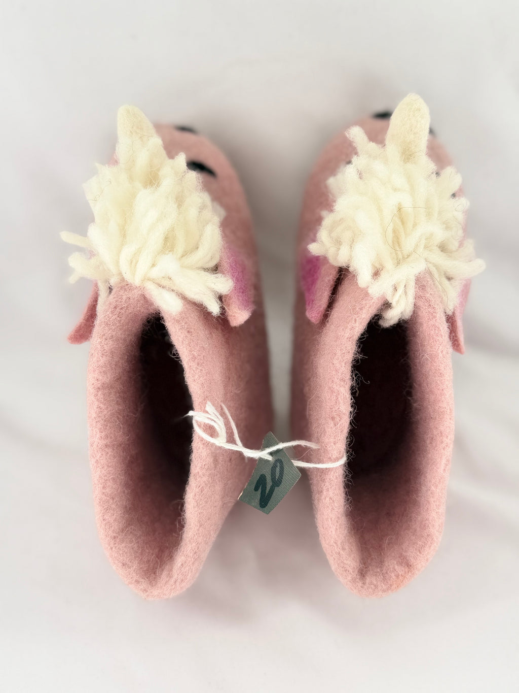 Pink Unicorn Felt Slippers