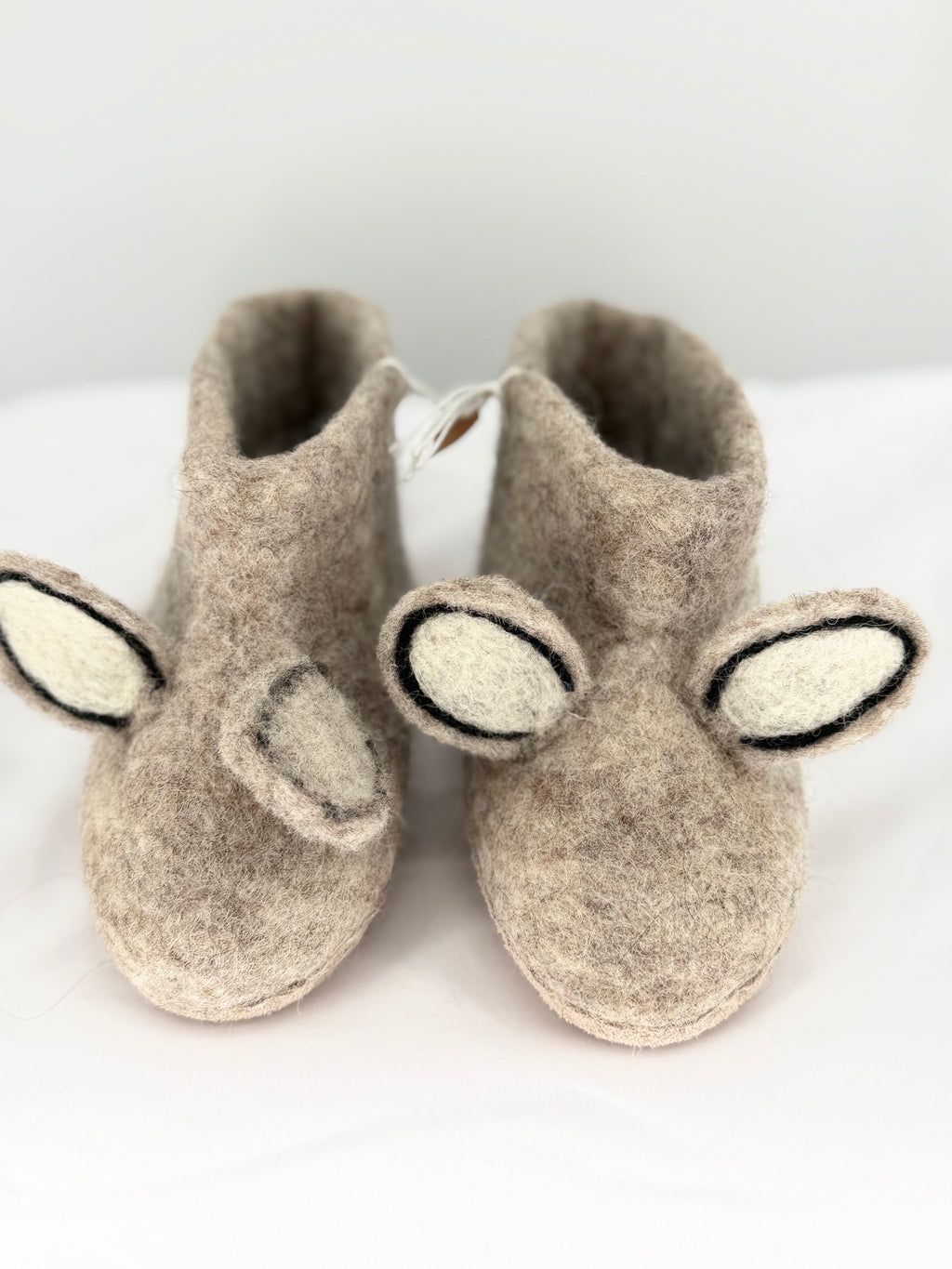Gray Mouse Felt Slipper Boots