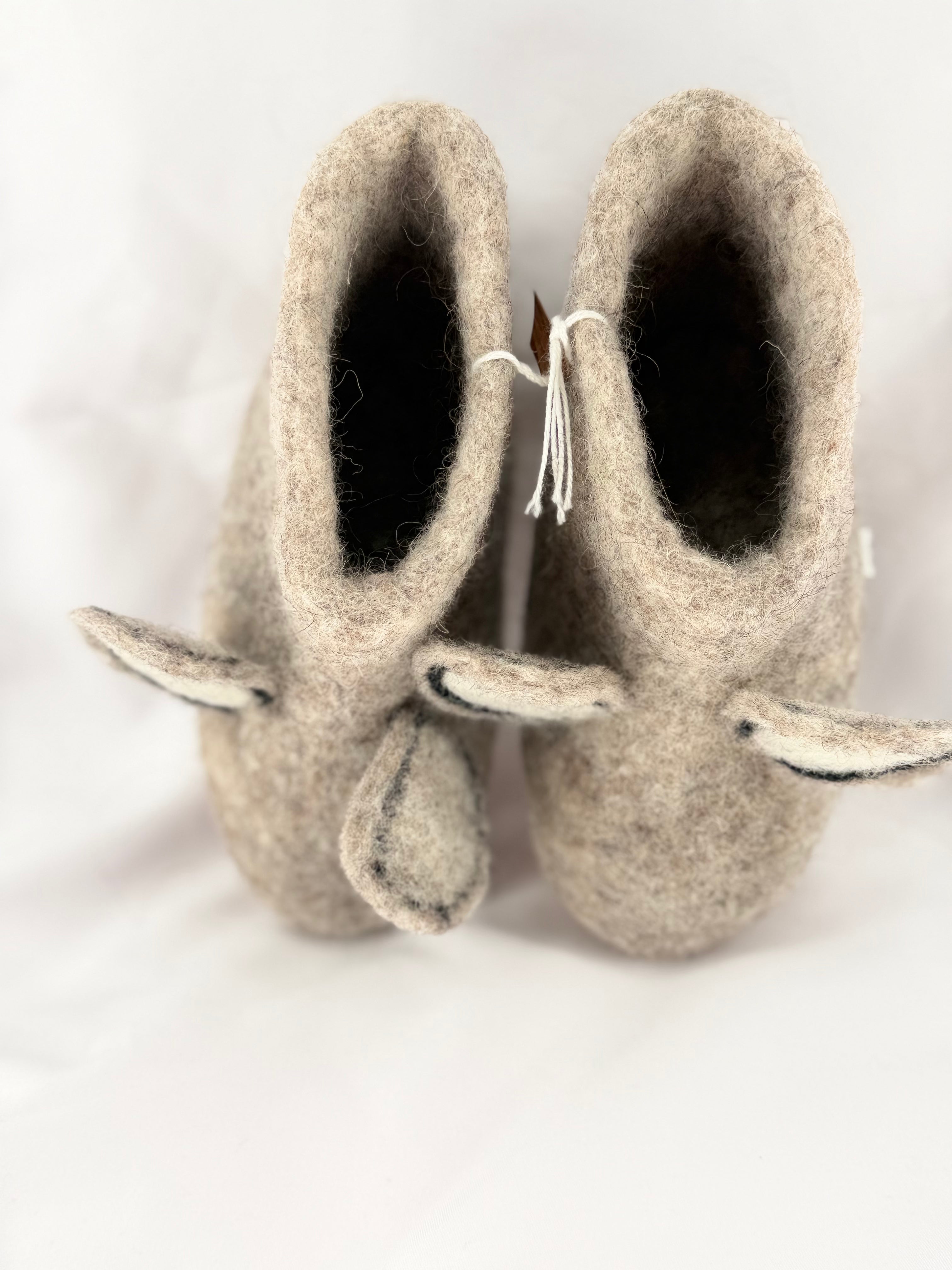 Gray Mouse Felt Slipper Boots
