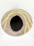 Gray & Yellow Stripe Felt Cat Cave