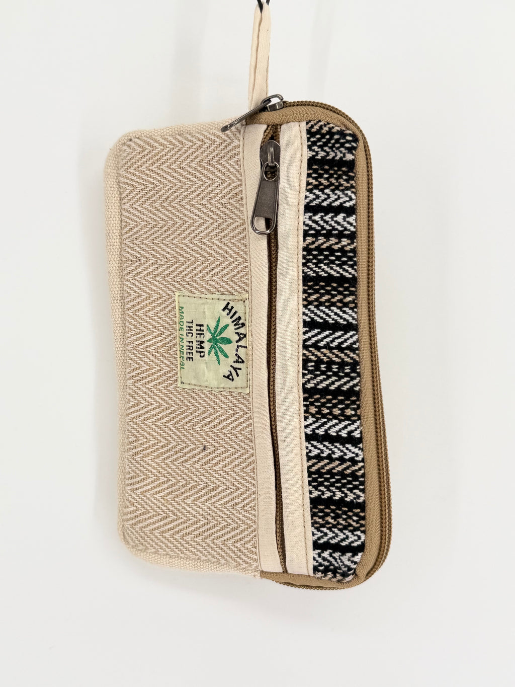 Hemp Herringbone Mini Coin Purse - Teal