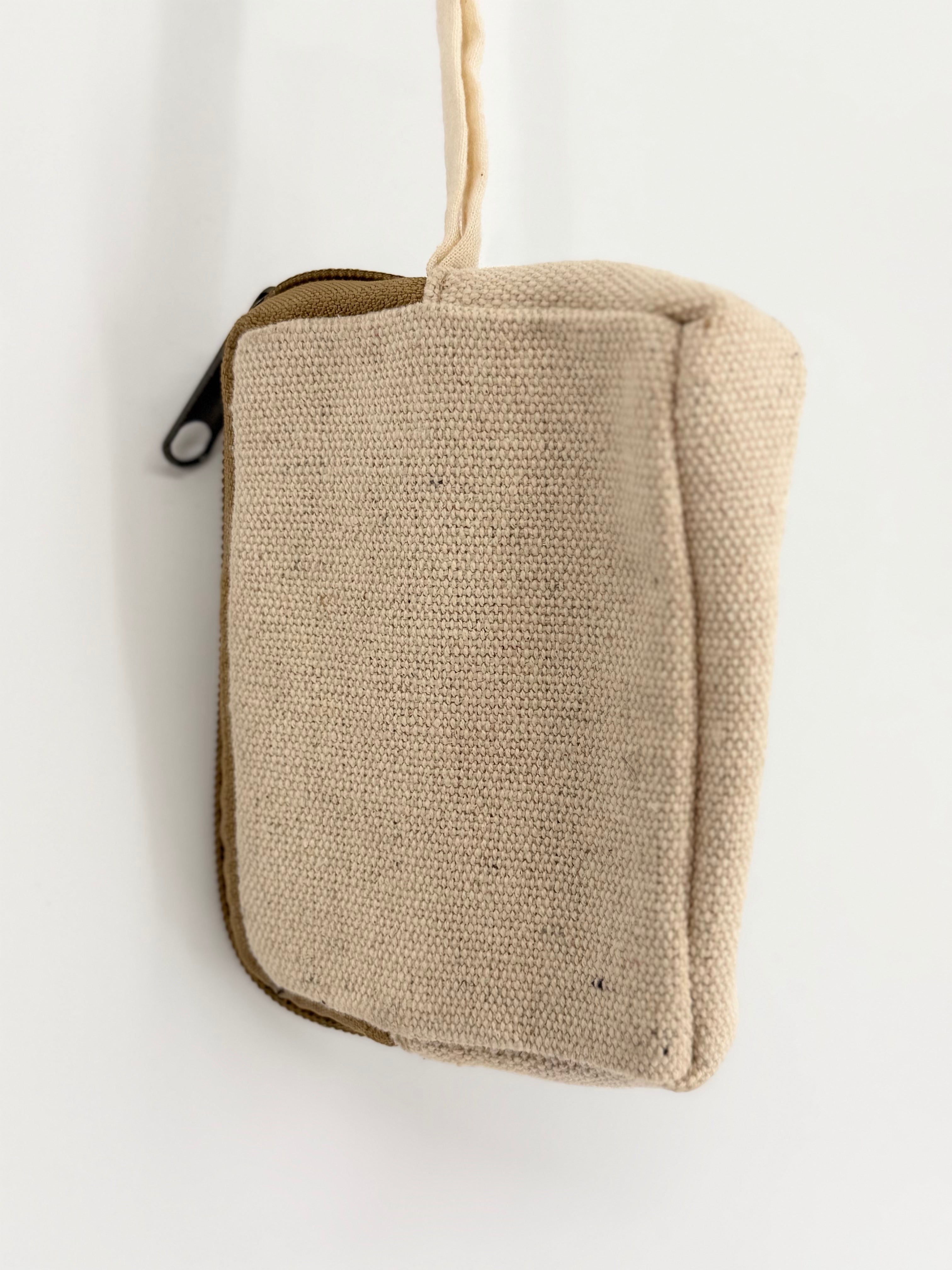 Hemp Herringbone Mini Coin Purse - Teal