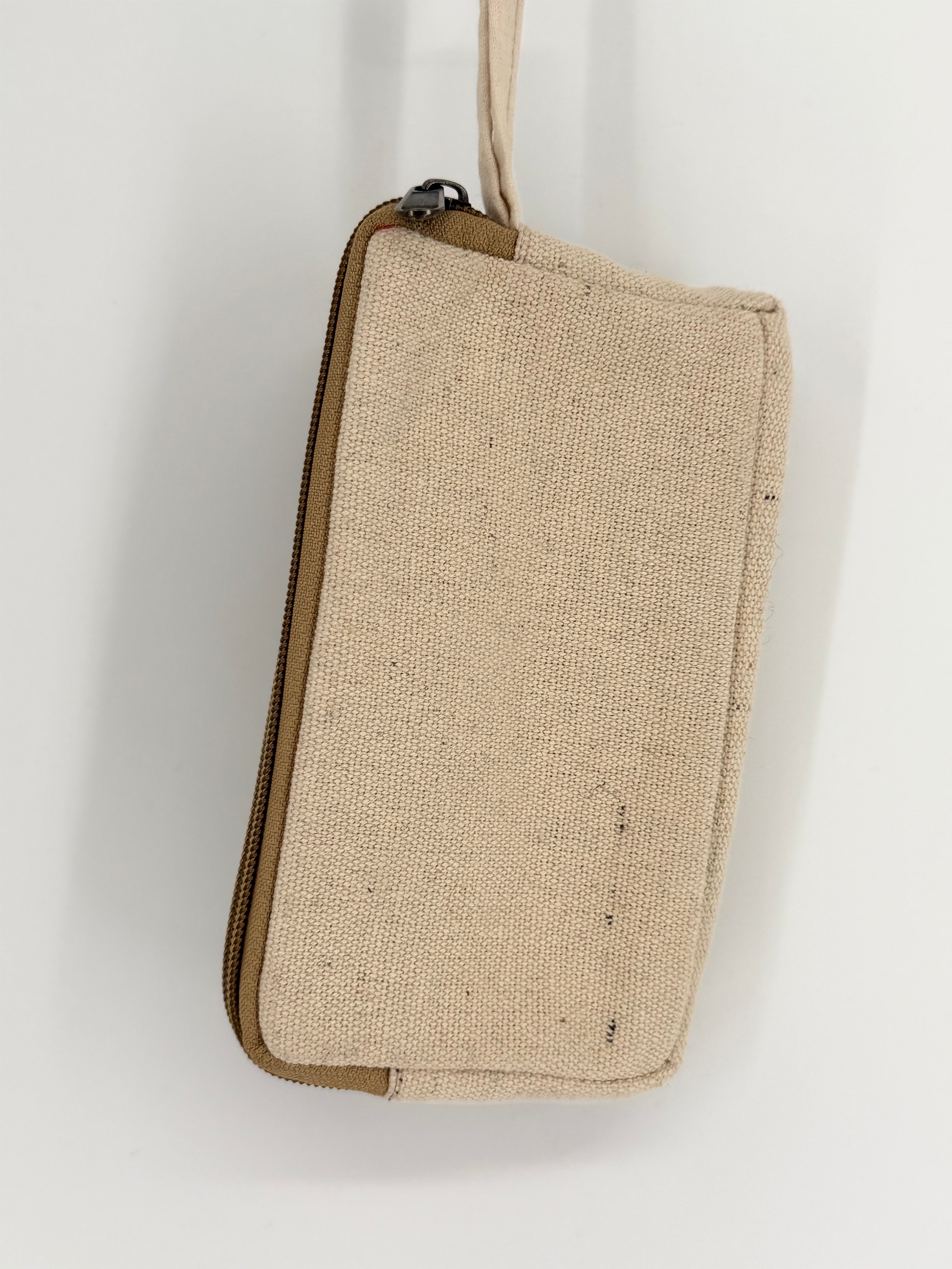 Hemp Herringbone Mini Coin Purse - Teal