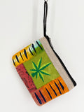 Hemp Leaf Embroidered Wristlet