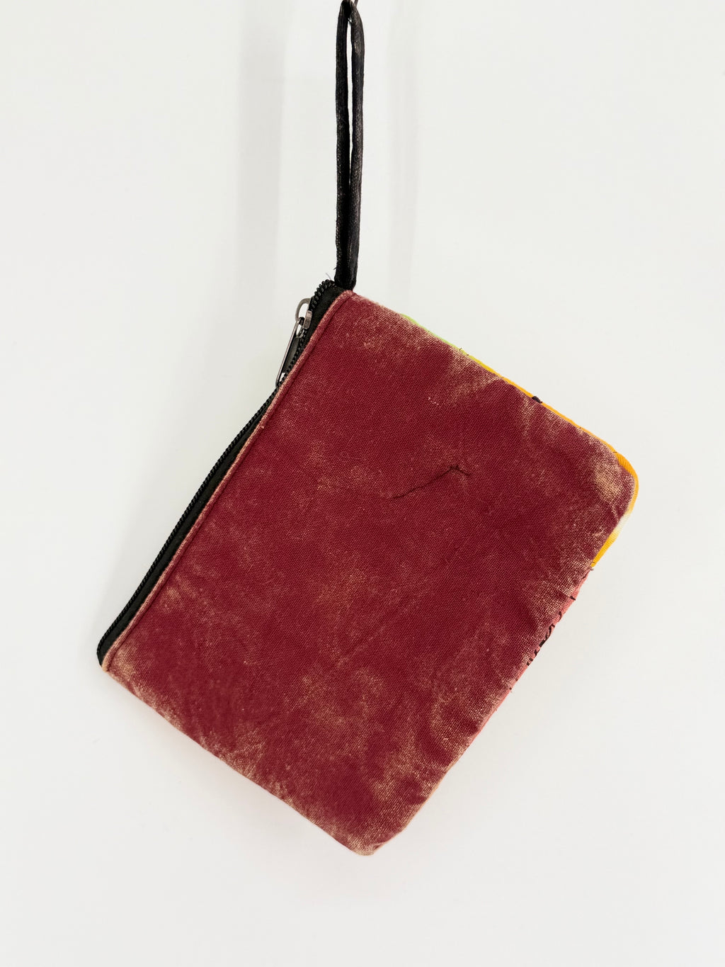 Hemp Leaf Embroidered Wristlet
