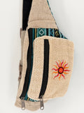 Sun Embroidered Hemp Fanny Pack