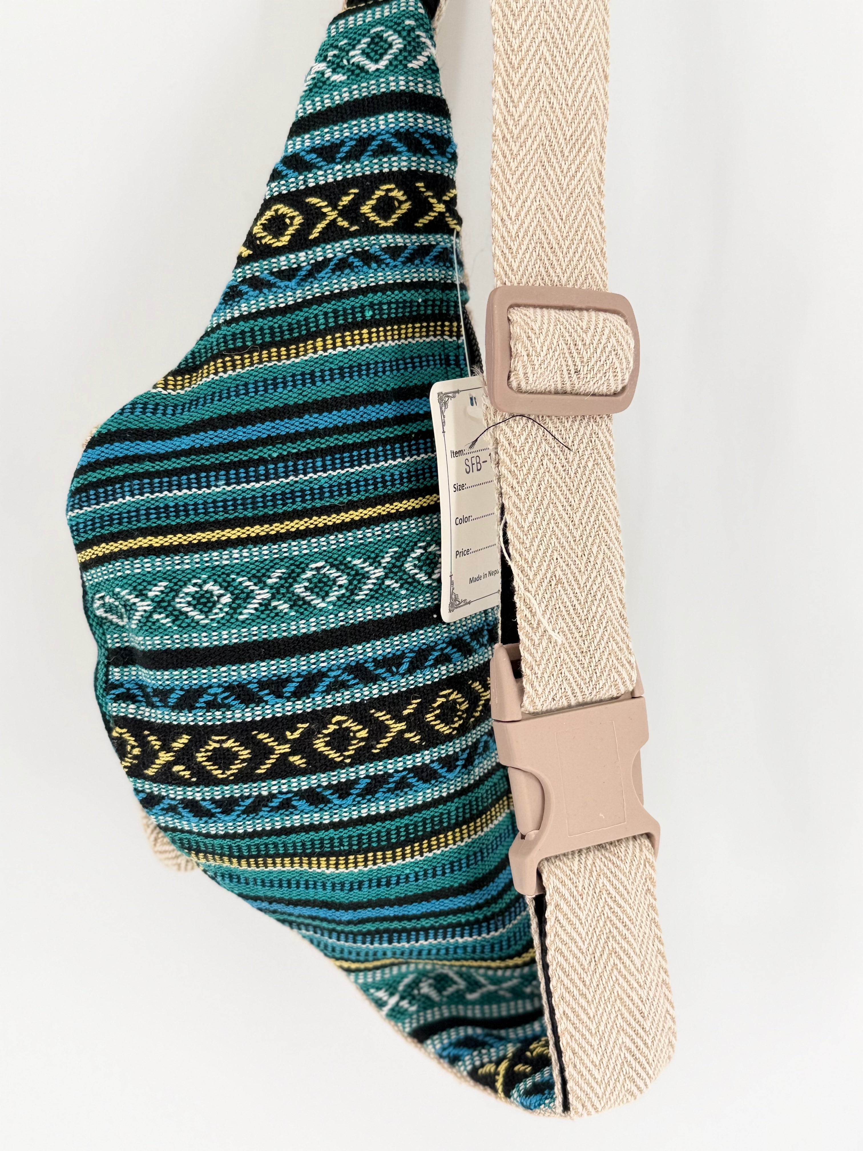 Sun Embroidered Hemp Fanny Pack