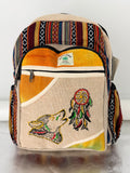 Wolf & Dreamcatcher Embroidered Backpack